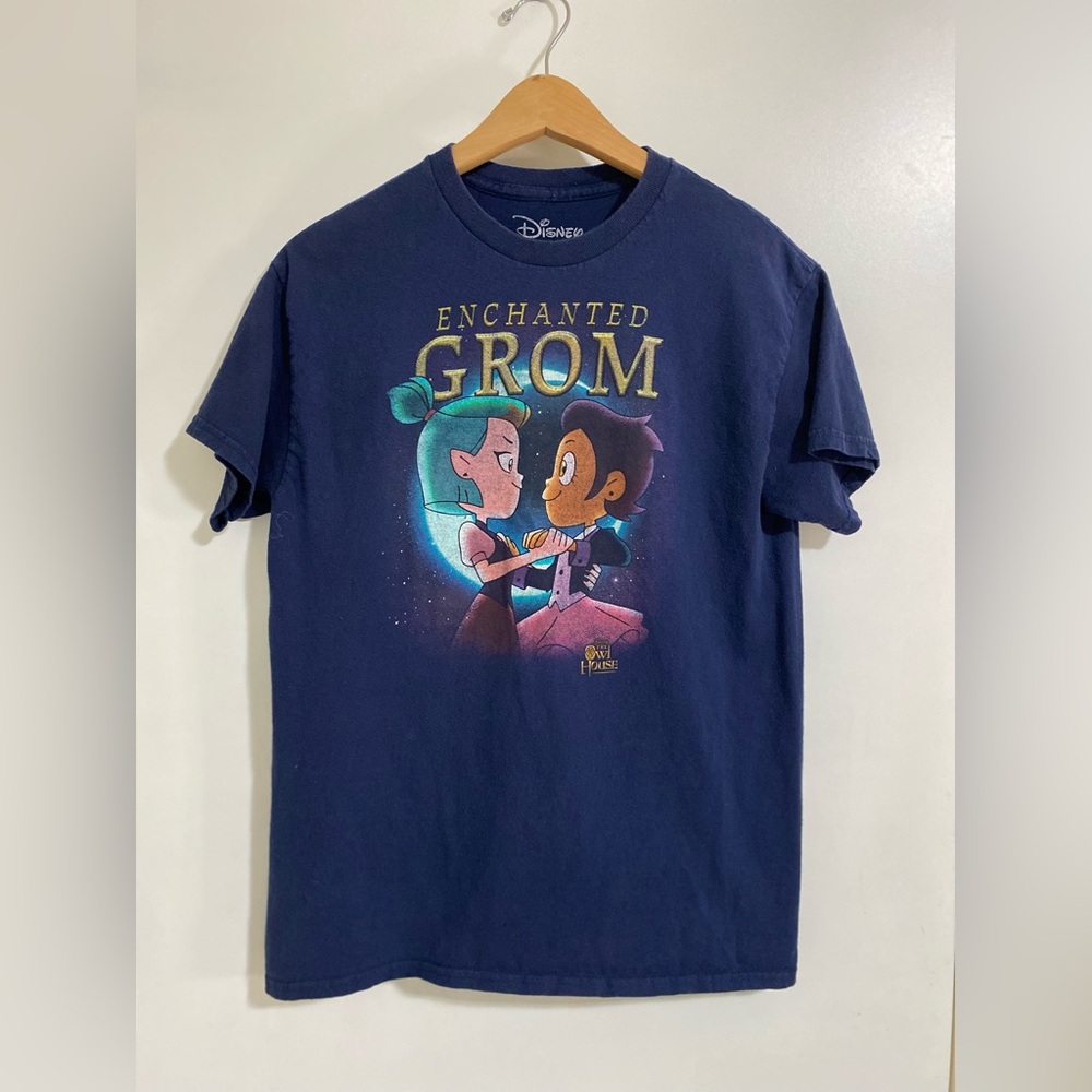 Disney Enchanted Movie Promo T-Shirt Navy Blue Size M 100% Cotton